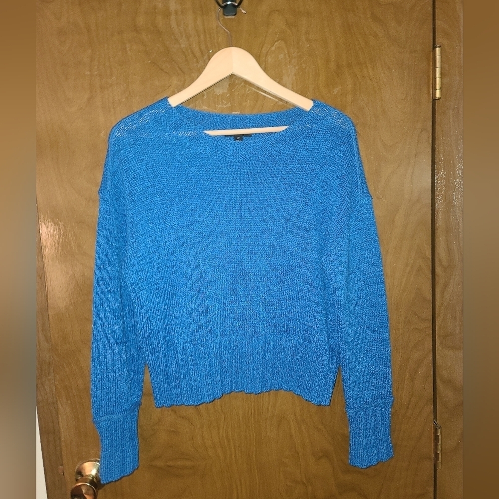 J Crew knit sweater scoop neck  blue size medium